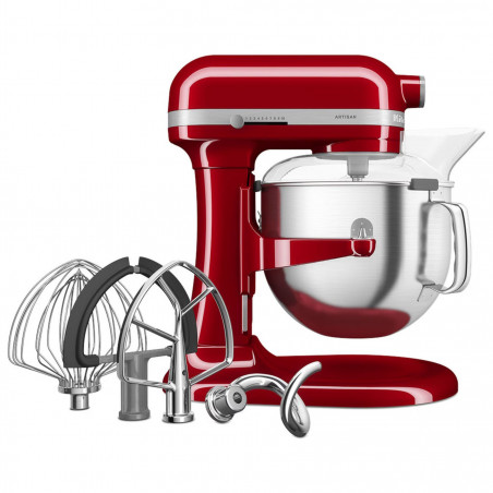 Планетарен миксер KitchenAid Artisan 5KSM70SHXEER, 375 W, 6.6 л, 10 скорости, Повдигане на купата, Червен