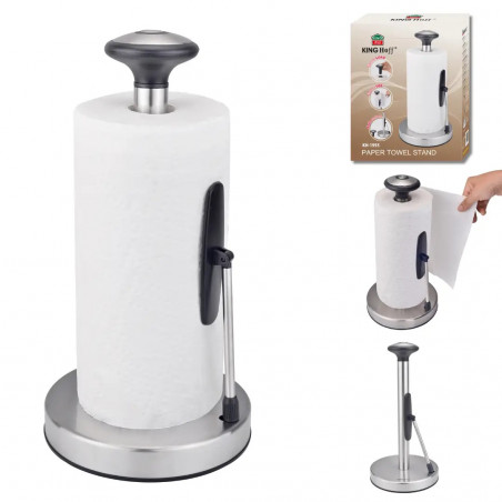 Поставка за кухненска хартия Kinghoff KH 1955, 36.5 см, Неръждаема стомана, Сребрист