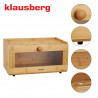 Кутия за хляб Klausberg KB 7923, 35.5 см, Акрилно прозорче, Бамбук, Кафяв