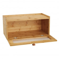 Кутия за хляб Klausberg KB 7924, 40 см, Акрилна предна част, Бамбук, Кафяв