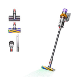 Вертикална прахосмукачка Dyson V15 Detect Аbsolute, 660W, 0.76 л, 60 мин автономия, Сензори, 3 режима, LCD, Сив