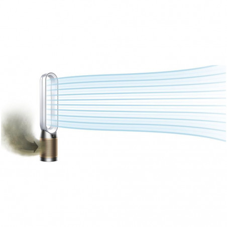 Пречиствател на въздух 3в1 Dyson Cool Formaldehyde™ TP09, Отоплител, Охладител, 40W, До 40 м2, 10 скорости, Осцилация, HEPA, Wi-Fi, LCD, Гласово управление, Бял/златист