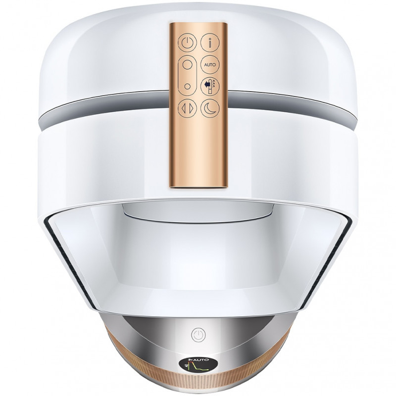 Пречиствател на въздух 3в1 Dyson Cool Formaldehyde™ TP09, Отоплител, Охладител, 40W, До 40 м2, 10 скорости, Осцилация, HEPA, Wi-Fi, LCD, Гласово управление, Бял/златист