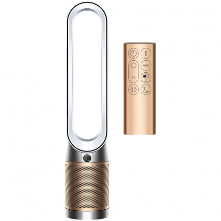 Пречиствател на въздух 3в1 Dyson Cool Formaldehyde™ TP09, Отоплител, Охладител, 40W, До 40 м2, 10 скорости, Осцилация, HEPA, Wi-Fi, LCD, Гласово управление, Бял/златист