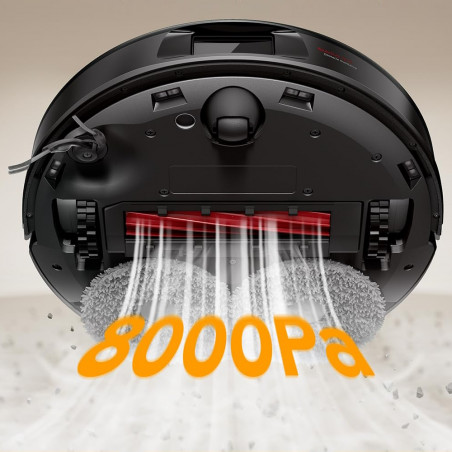 Прахосмукачка робот Roborock QR 598, 8000 Pa, 5200 mAh, 60W, 3D картографиране, Станция за зареждане, Автономия 3 часа, Черен