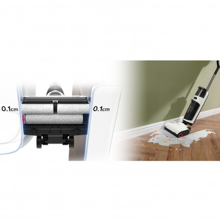 Вертикална прахосмукачка 5в1 Roborock Dyad Pro Combo R300002, 17000 Pa, 300 м2, 0.46 л, 4 режима, Самопочистване,, Автономия до 60 мин, Бял