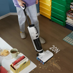 Вертикална прахосмукачка 5в1 Roborock Dyad Pro Combo R300002, 17000 Pa, 300 м2, 0.46 л, 4 режима, Самопочистване,, Автономия до 60 мин, Бял