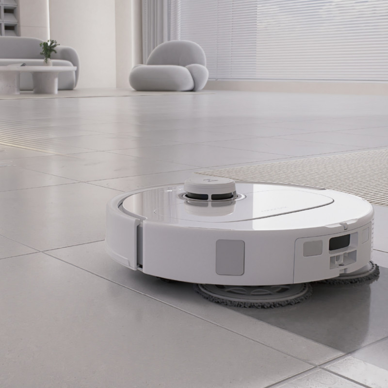 Прахосмукачка робот Roborock Q Revo Max V, 7000Pa, 180 мин, 300 м2, Сухо/мокро, Wi-Fi, PreciSense® LiDAR + Reactive AI, Гласов асистент, Бял