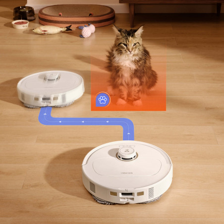Прахосмукачка робот Roborock Q Revo Max V, 7000Pa, 180 мин, 300 м2, Сухо/мокро, Wi-Fi, PreciSense® LiDAR + Reactive AI, Гласов асистент, Бял