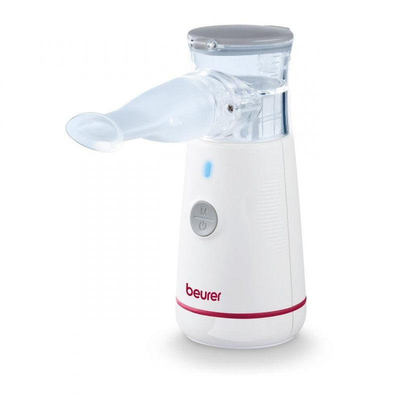 Инхалатор Beurer IH 47, MMAD 3.43 μm, 0.25 мл/мин, 0.5 bar, 10 мл, USB-C, Бял