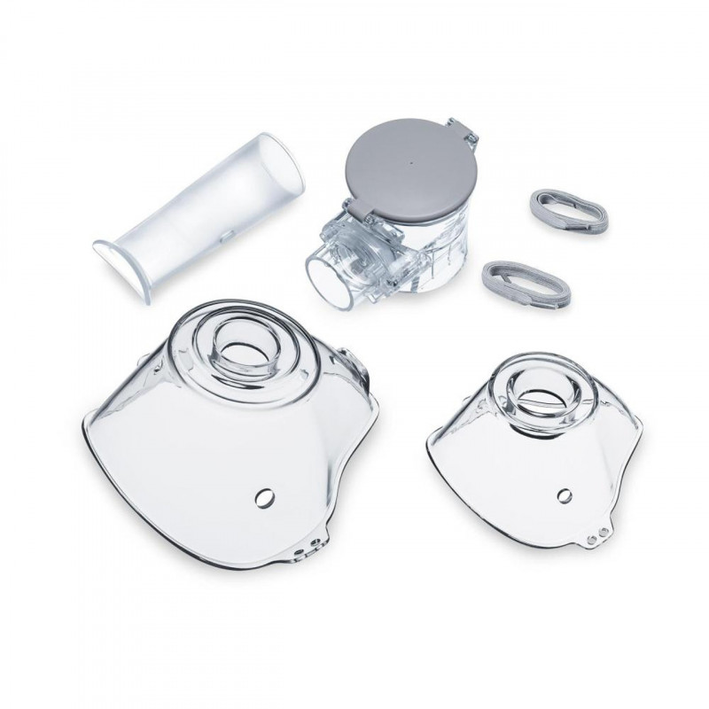 Инхалатор Beurer IH 47, MMAD 3.43 μm, 0.25 мл/мин, 0.5 bar, 10 мл, USB-C, Бял