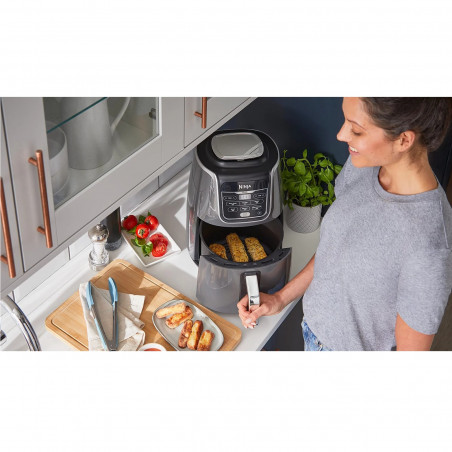 Фритюрник с горещ въздух Ninja AF160EU, 2470W, 5.2 л, 6 програми, Max Crisp, Сив