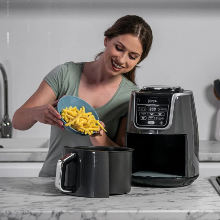 Фритюрник с горещ въздух Ninja AF160EU, 2470W, 5.2 л, 6 програми, Max Crisp, Сив