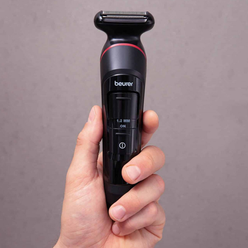 Мултифункционална машинка за подстригване Beurer MN9X, 800 mAh, До 90 мин, LED, IPX7, 11 приставки, Бързо зареждане, Черен