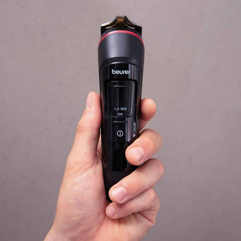 Мултифункционална машинка за подстригване Beurer MN9X, 800 mAh, До 90 мин, LED, IPX7, 11 приставки, Бързо зареждане, Черен