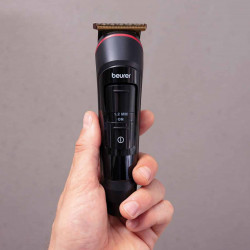 Мултифункционална машинка за подстригване Beurer MN9X, 800 mAh, До 90 мин, LED, IPX7, 11 приставки, Бързо зареждане, Черен