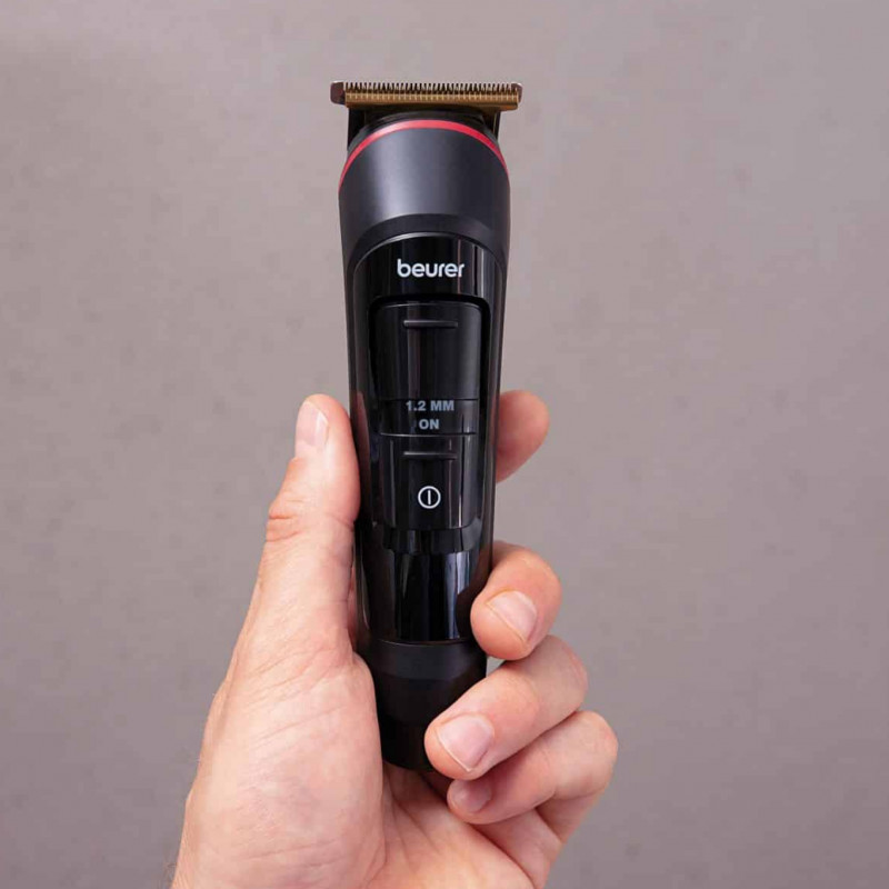 Мултифункционална машинка за подстригване Beurer MN9X, 800 mAh, До 90 мин, LED, IPX7, 11 приставки, Бързо зареждане, Черен