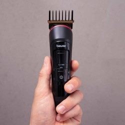 Мултифункционална машинка за подстригване Beurer MN9X, 800 mAh, До 90 мин, LED, IPX7, 11 приставки, Бързо зареждане, Черен