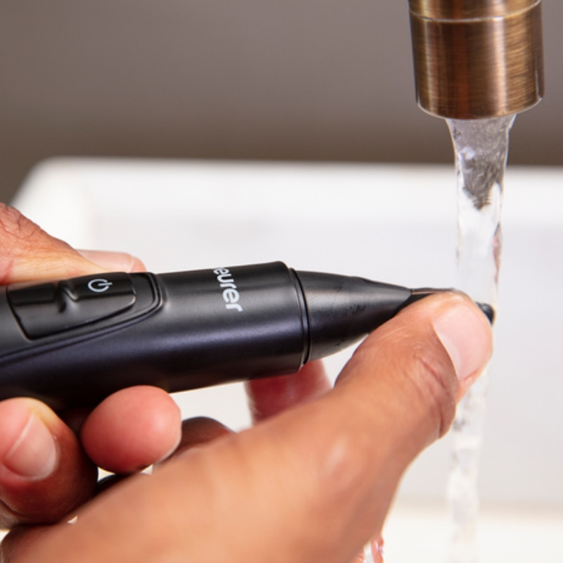 Тример за нос и уши Beurer MN3X, Инокс остриета, 3 приставки, 3 дължини, IPX4, Черен