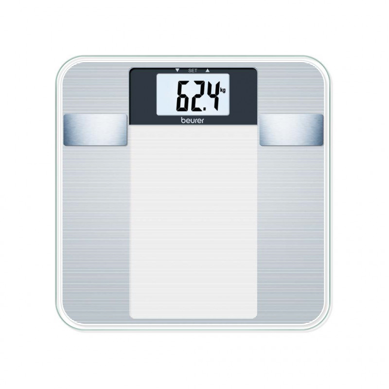 Кантар Beurer BG 13, До 150 кг, 6 Функции, Памет, LCD, 5 нива на активност, Прозрачен/сребрист