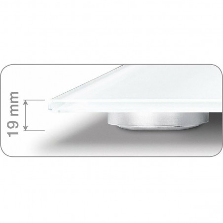 Кантар Beurer GS 10, До 180 кг, Тънък дизайн, Закалено стъкло, Задържане на показанията, LCD, Сив