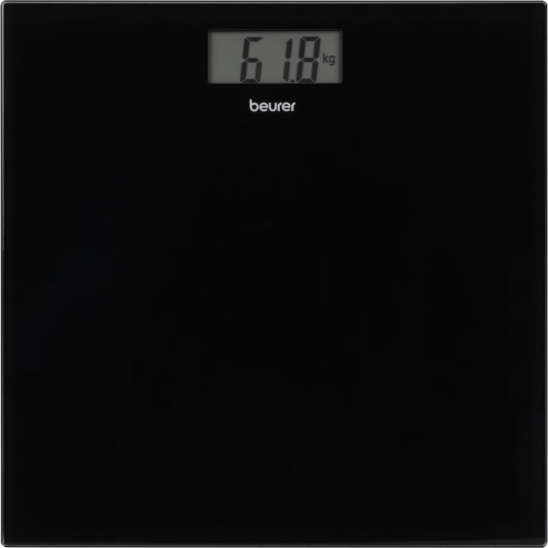 Кантар Beurer GS 10, До 180 кг, Тънък дизайн, Закалено стъкло, Задържане на показанията, LCD, Черен