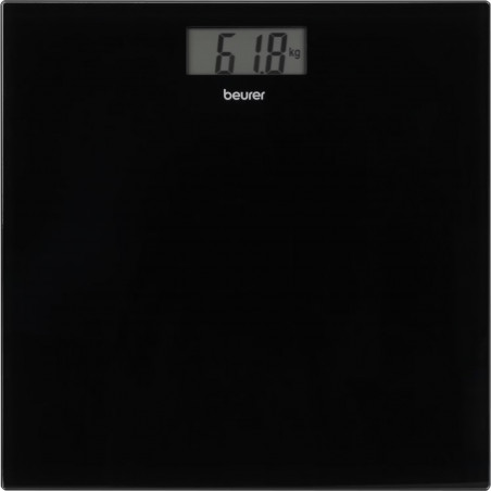 Кантар Beurer GS 10, До 180 кг, Тънък дизайн, Закалено стъкло, Задържане на показанията, LCD, Черен