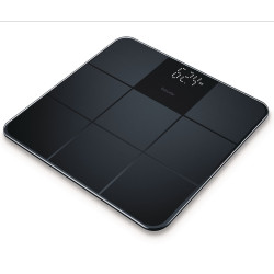 Кантар Beurer GS 235, До 180 кг, Големи цифри, Закалено стъкло, Magic LED, Неплъзгаща повърхност, Черен