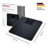 Кантар Beurer GS 235, До 180 кг, Големи цифри, Закалено стъкло, Magic LED, Неплъзгаща повърхност, Черен