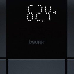Кантар Beurer GS 235, До 180 кг, Големи цифри, Закалено стъкло, Magic LED, Неплъзгаща повърхност, Черен