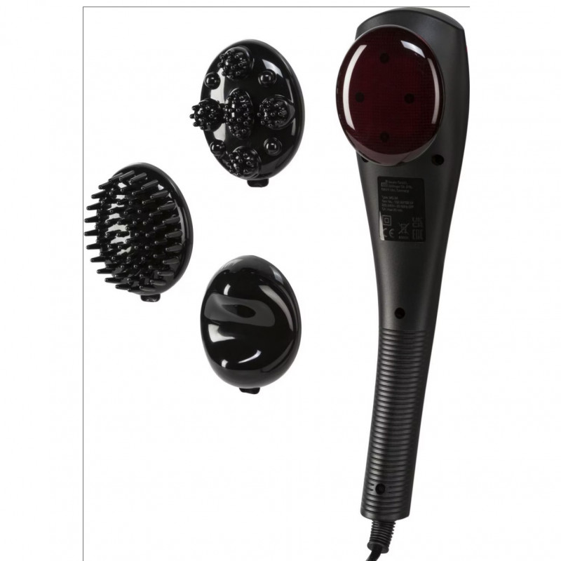 Масажор Beurer MG 24, 12W, Затоплящ, Вибрационен, 3 приставки, 2 степени, LED, Черен