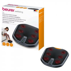 Масажор Beurer FM 70, 36W, Шиацу, Гръб и крака, 18 глави, 3 скорости, Затопляне, Покривало, Черен