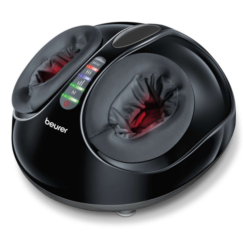 Шиацу масажор Beurer FM 90, 48W, Въздушна компресия, Рефлексотерапия, 24 глави, 3 програми, До 46 №, Черен
