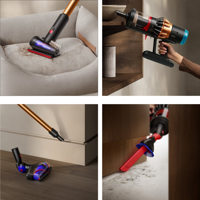 Вертикална прахосмукачка Dyson V16 Piston Animal 492963-01, 315AW, 900W, 1.3 л, 70 мин, CleanCompaktor™, Hyperdymium™, MyDyson™, HEPA, LCD, Черен/мед