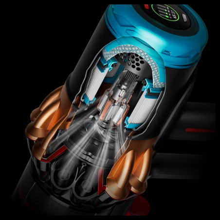 Вертикална прахосмукачка Dyson V16 Piston Animal 492963-01, 315AW, 900W, 1.3 л, 70 мин, CleanCompaktor™, Hyperdymium™, MyDyson™, HEPA, LCD, Черен/мед