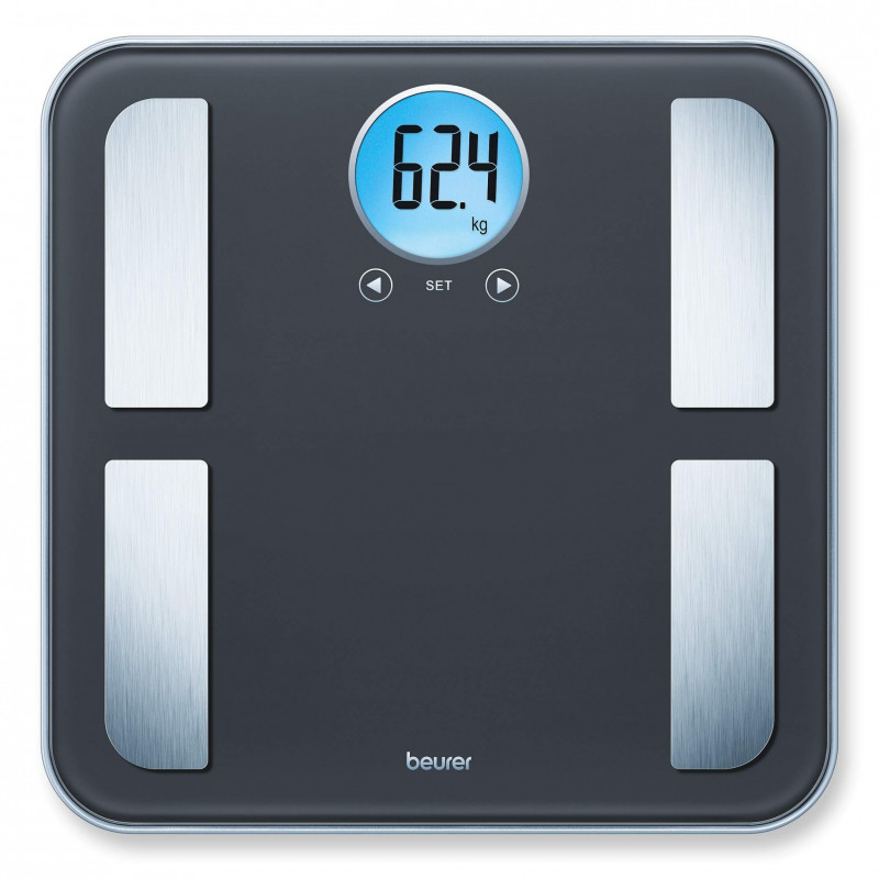 Кантар Beurer BF 195, До 180 кг, 7 функции, Памет, LCD, 5 нива физическа активност, Сив/сребрист