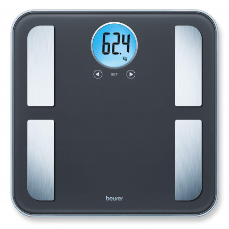 Кантар Beurer BF 195, До 180 кг, 7 функции, Памет, LCD, 5 нива физическа активност, Сив/сребрист
