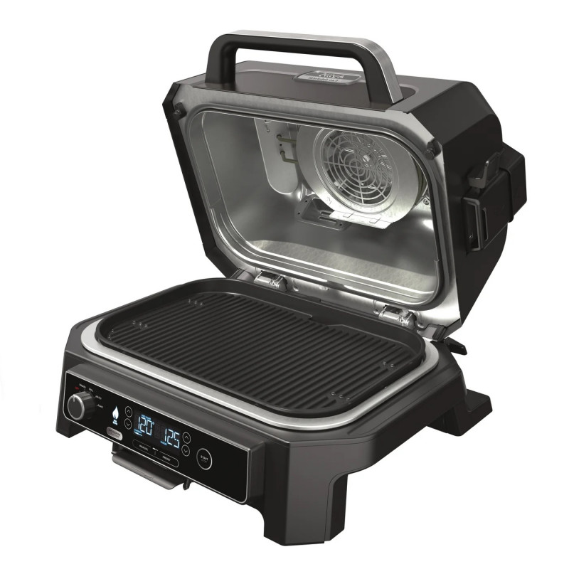 Електрически скара 4в1 Ninja OG850EU, 1700W, 4 програми, 45х29 см, 240C, Керамична плоча, Woodfire технология, IPX4, Черен