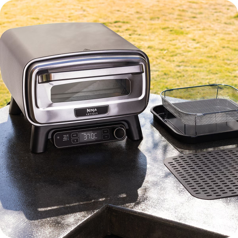 Електрическа фурна за пица 5в1 Ninja Artisan MO201, 1760W, 30x30 см, 5 функции, Touch Screen, 32-370C, Сив