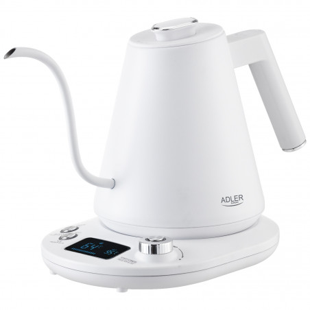 Електрическа кана Adler AD 1349W, 1100W, 1 л, 40-100 C, Поддържане на топлината, LED дисплей, Бял