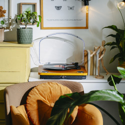 Грамофон с вградени говорители Adler AD 1914, Полуавтоматичен, 7"/10"/12", 45 RPM адаптер, RCA, Bluetooth 5.4, USB Запис, Дърво/Черен