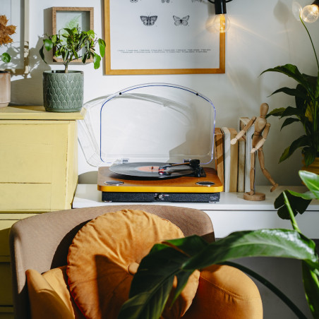 Грамофон с вградени говорители Adler AD 1914, Полуавтоматичен, 7"/10"/12", 45 RPM адаптер, RCA, Bluetooth 5.4, USB Запис, Дърво/Черен