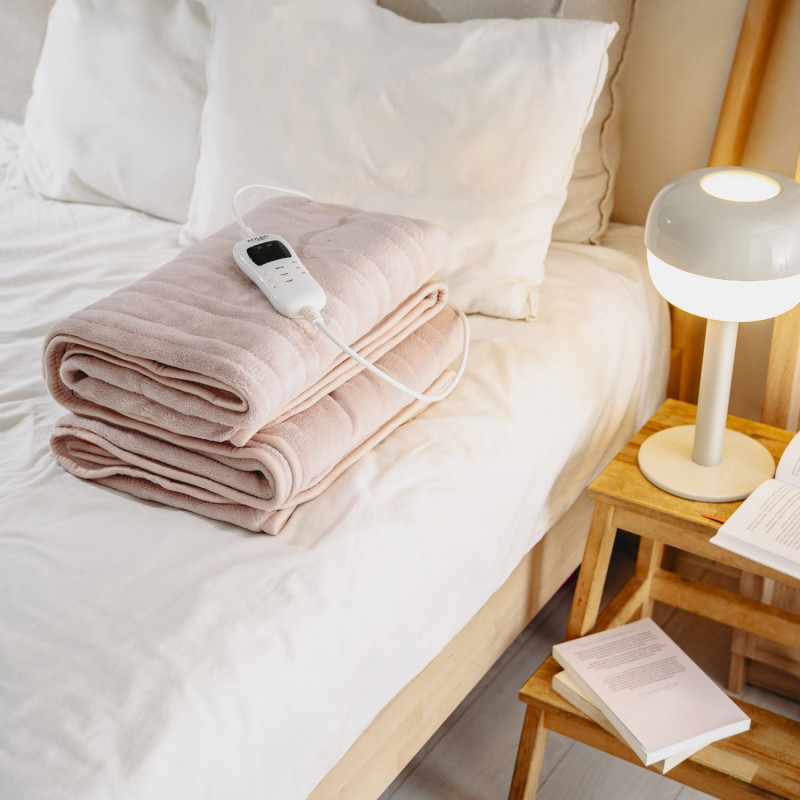 Електрическо одеяло Adler AD 7443, 120W, 160x180 см, LCD контролер, Защита от прегряване, 7 настройки, Таймер, Розов