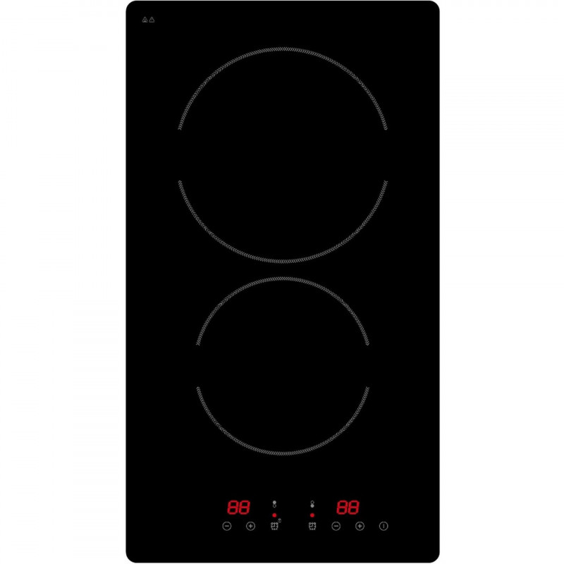 Керамичен плот за вграждане Crown VCPK32.C, 3000W, Двоен, Таймер 90 мин, Черен