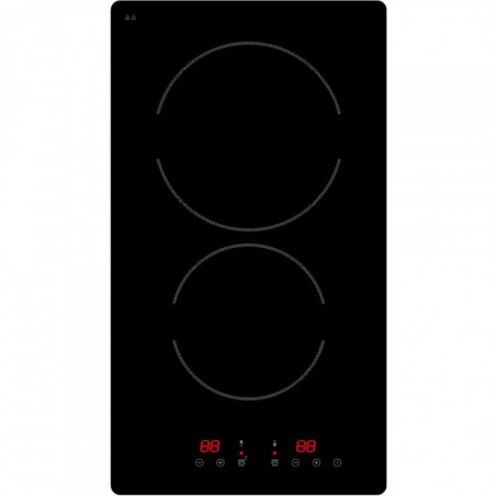 Керамичен плот за вграждане Crown VCPK32.C, 3000W, Двоен, Таймер 90 мин, Черен