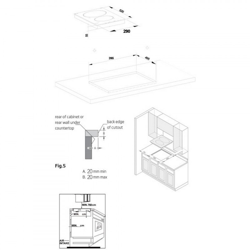Керамичен плот за вграждане Crown VCPK32.C, 3000W, Двоен, Таймер 90 мин, Черен