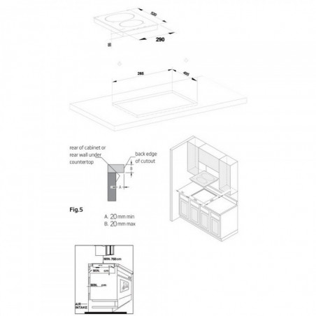 Керамичен плот за вграждане Crown VCPK32.C, 3000W, Двоен, Таймер 90 мин, Черен