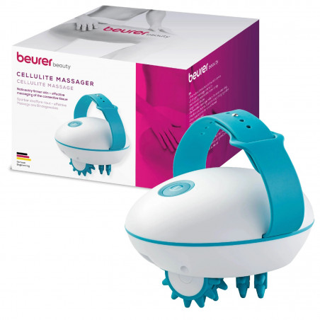 Уред за целулитен масаж Beurer CM 51, 2 нива на интензивност, Ергономична форма, Бял/Син