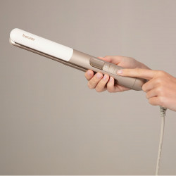 Преса за коса Beurer HS 70, 43W, Керамично покритие, Йонизация, 100-220C, LED дисплей, Бежов