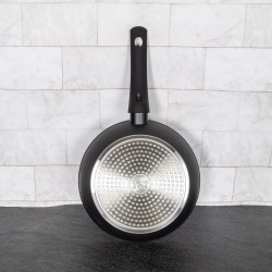 Комплект тенджери и тигани Royalty Line FD10, 10 части, Лят алуминий, Greblon мраморно покритие, Индукция, Черен